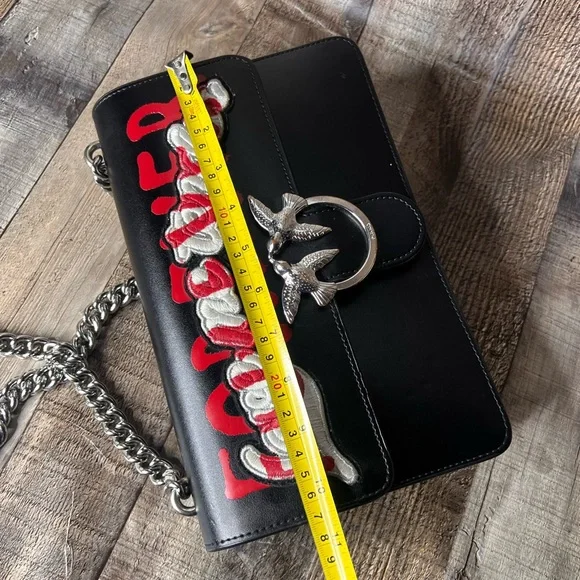 Pinko Black Chain Strap Women Crossbody Bag - Picture 13 of 15